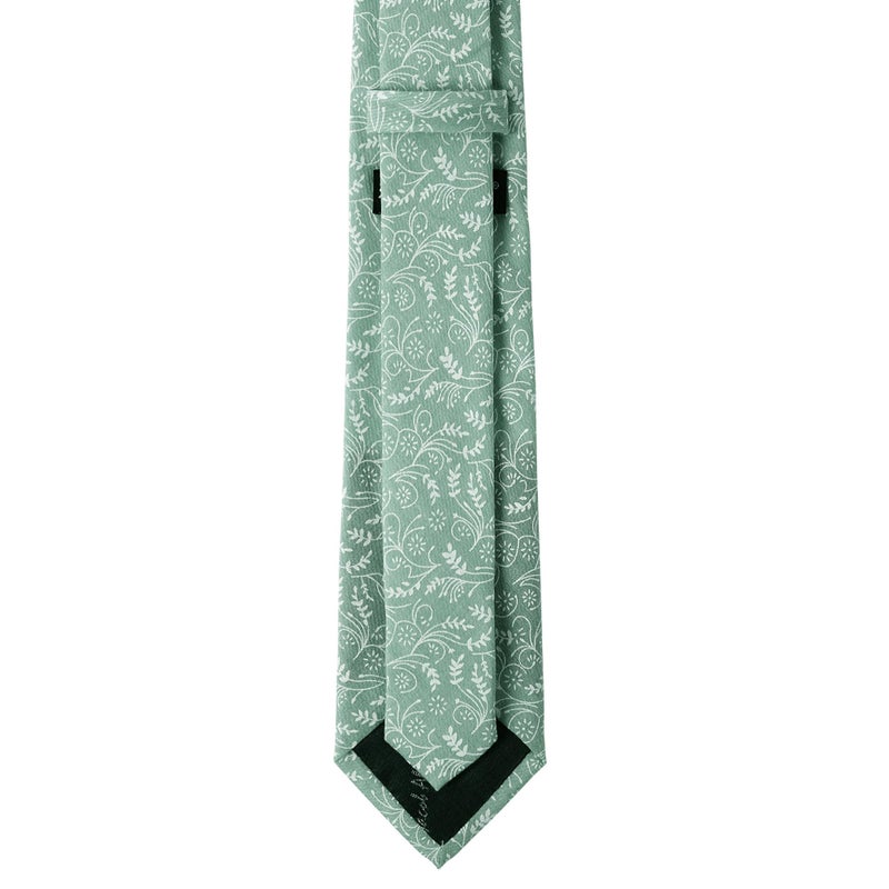 Jacob Alexander Men's Regular Floral Neck Tie - Dusty Sage - Image 2